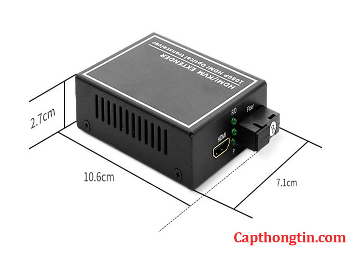 Kích thước Bộ chuyển đổi HDMI sang cáp quang không USB 1080P 