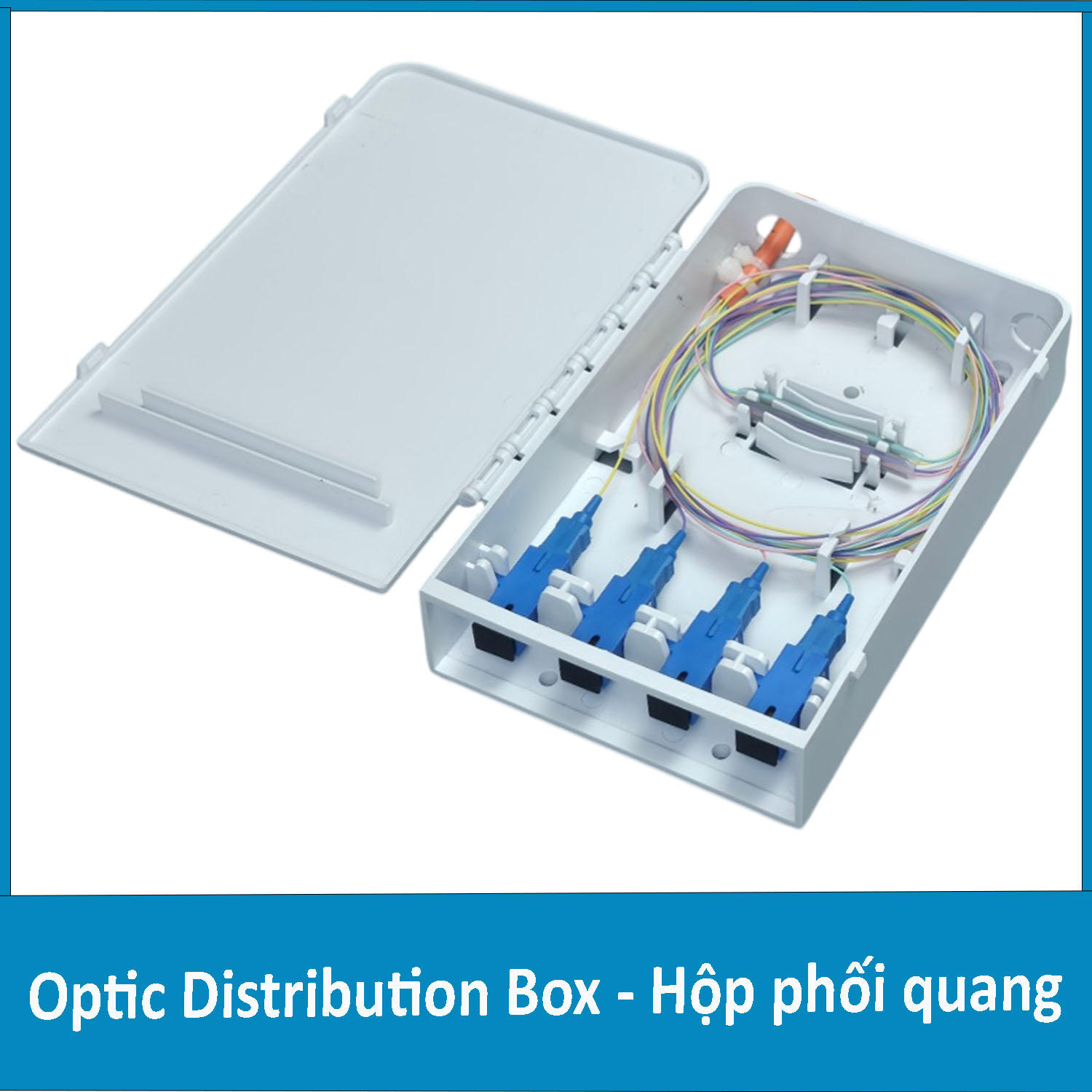 Hộp phối quang ODF 4Fo nhựa chuẩn SC/UPC Hộp phối quang ODF 4Fo nhựa chuẩn SC/UPC