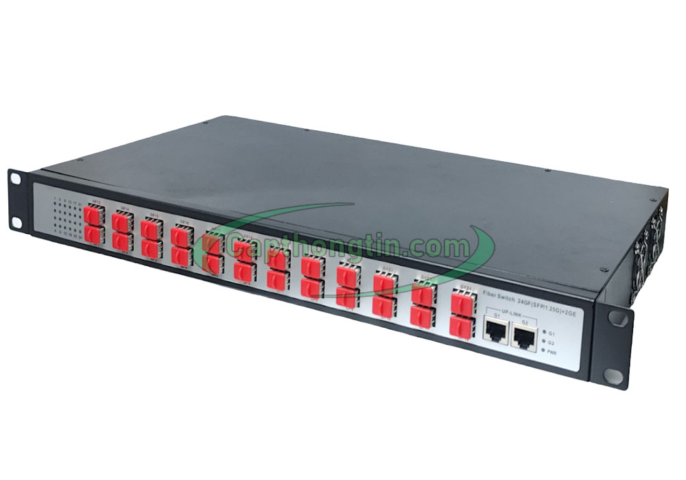 Switch quang 24 Port SFP + 2 Port Uplink Gigabit đảm bảo tín hiệu truyền tải
