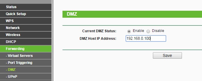 Các bước thiết lập DMZ