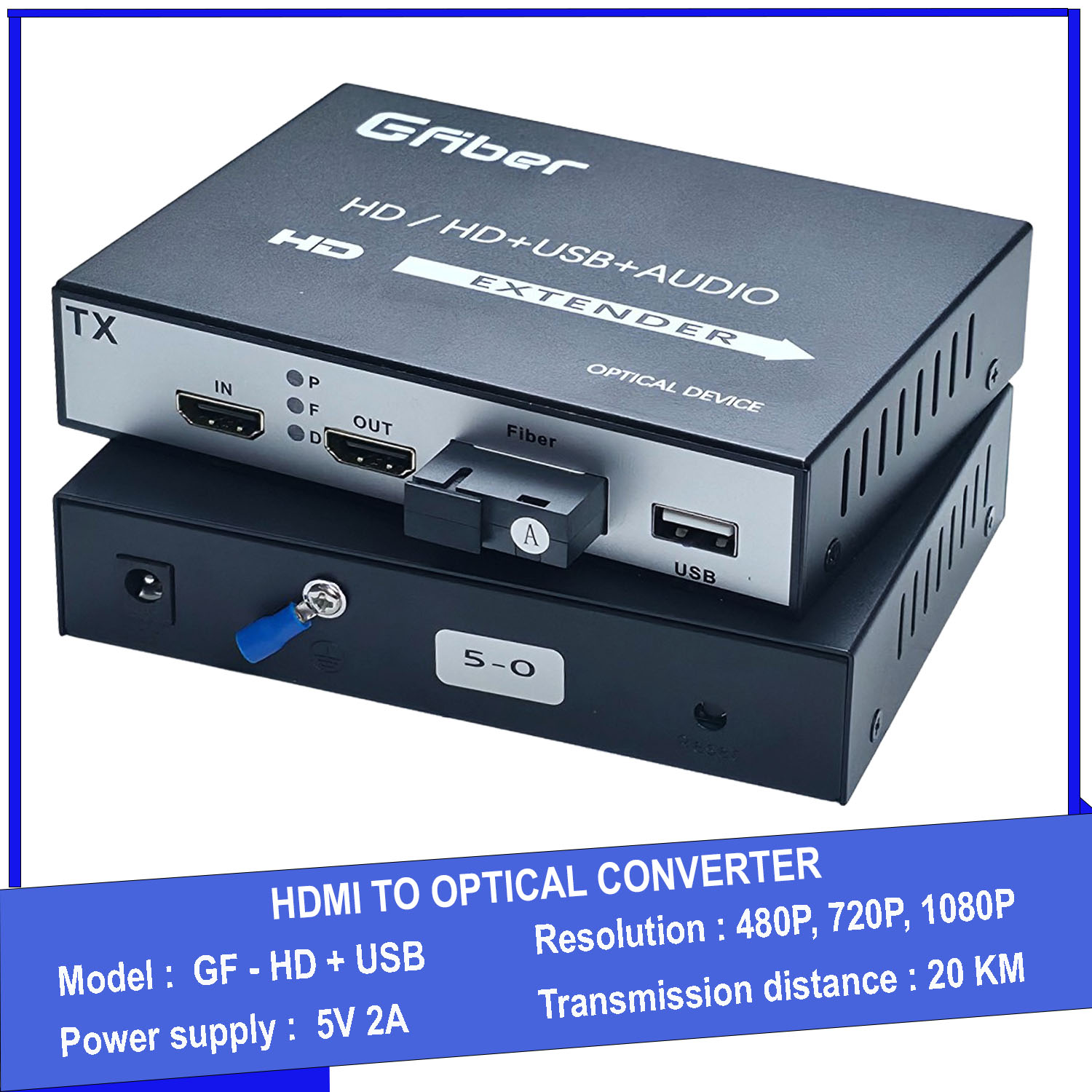 Bộ kéo dài HDMI sang cáp quang có cổng USB cổng quang SC