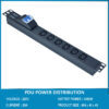 Thanh nguồn PDU 6 ổ cắm chuẩn C13 có APTOMAT MCB gắn rack 19