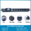 Thanh nguồn PDU 6 ổ cắm chuẩn C13 có APTOMAT MCB gắn rack 19