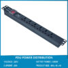 Thanh nguồn PDU 6 ổ chống sét ( SPD Surge Protector ) 1U gắn rack 19