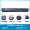 Thanh nguồn PDU 6 ổ chống sét ( SPD Surge Protector ) 1U gắn rack 19