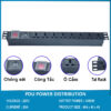 Thanh nguồn PDU 8 ổ chống sét ( SPD Surge Protector ) 1U gắn rack 19