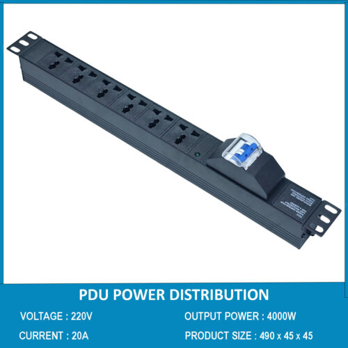 Thanh nguồn PDU 6 cổng có MCB lắp rack