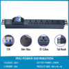 Thanh nguồn PDU 6 cổng có MCB lắp rack