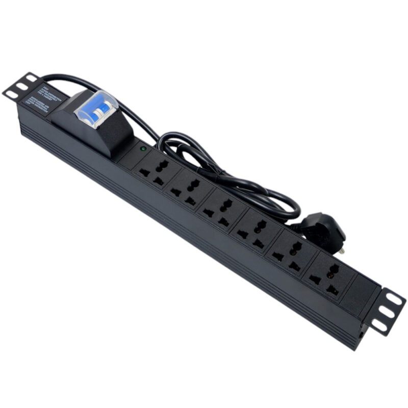 Ổ cắm điện, Thanh nguồn PDU 6 ổ chống sét ( SPD Surge Protector ) 1U gắn rack 19" 