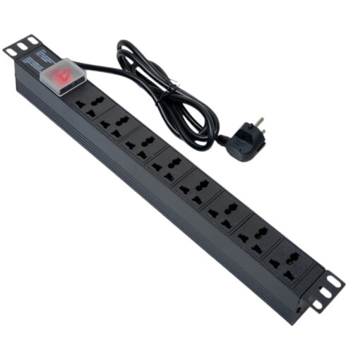 Ổ cắm điện, Thanh nguồn PDU 8 ổ chống sét ( SPD Surge Protector ) 1U gắn rack 19"