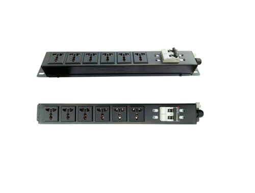 Ổ cắm điện, Thanh nguồn PDU 6 ổ cắm chuẩn châu âu có MCB gắn rack 19"