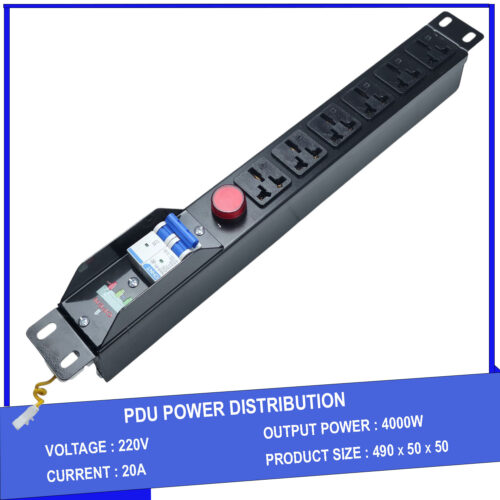 Ổ cắm điện, Thanh nguồn PDU 6 ổ cắm đa năng 1U gắn rack 19"