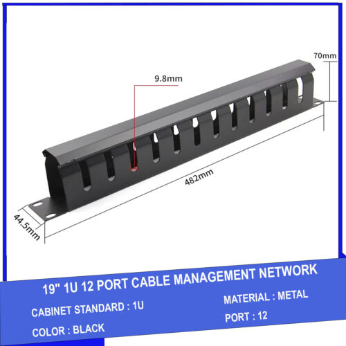 Thanh quản lý cáp 12 Port 1U 19 inch