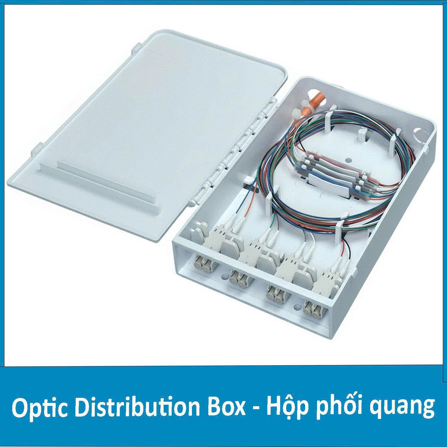 Hộp phối quang ODF 8Fo nhựa chuẩn LC Multimode (OM2, OM3)