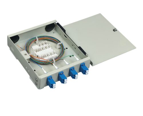 Hộp phối quang ODF 4FO gắn tường bằng sắt Singlemode LC/UPC