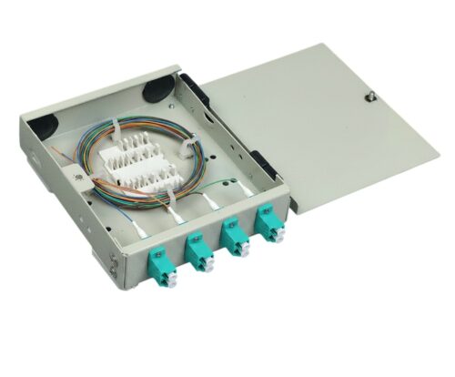 Hộp phối quang ODF 4FO gắn tường bằng sắt Multimode LC/UPC OM3