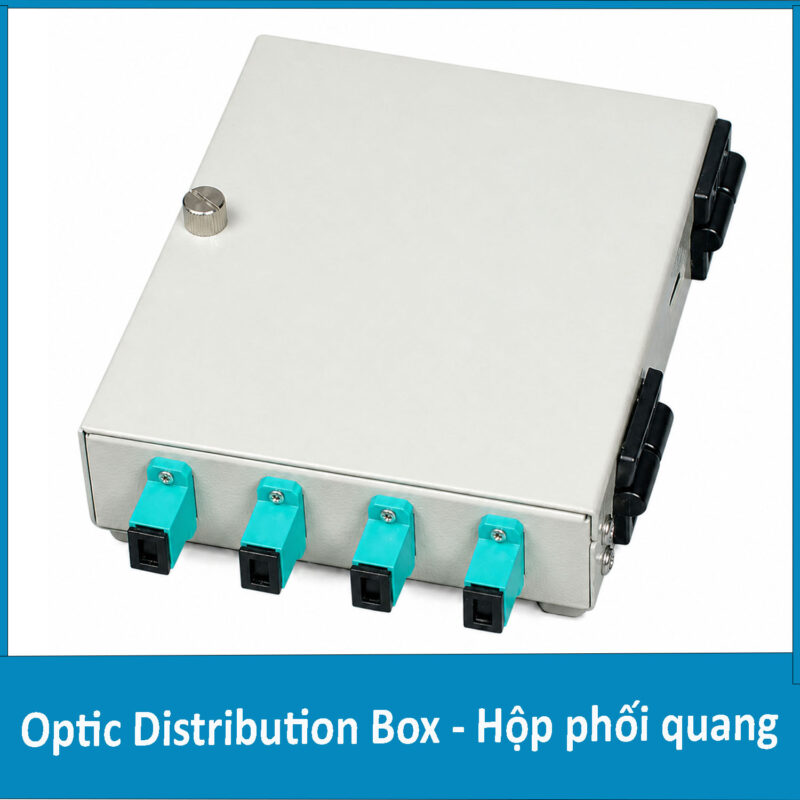 Hộp phối quang ODF 4FO gắn tường bằng sắt Multimode SC/UPC OM3