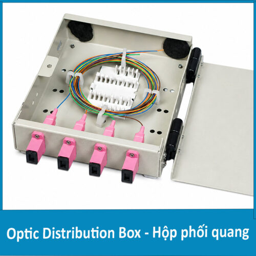 Hộp phối quang ODF 4FO gắn tường bằng sắt Multimode SC/UPC OM4